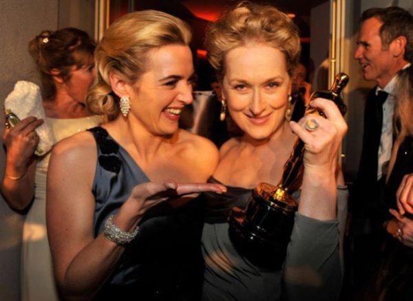 Best actress Kate Winslet and contender Meryl Streep.