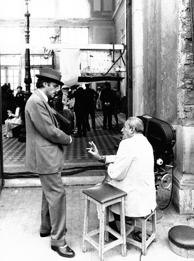 Дирк Богард и Лукино Висконти на съемках фильма "Смерть в Венеции" 1971 (реж. Лукино Висконти)