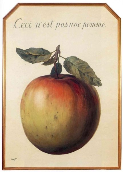 Рене Магритт. Это не яблоко (из серии "Вероломство образов")