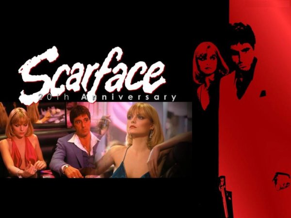 Scarface.
Обои к 20-тилетитию фильма.