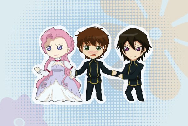 Чибики Code Geass: Euphie, Suzaku, Lelouch