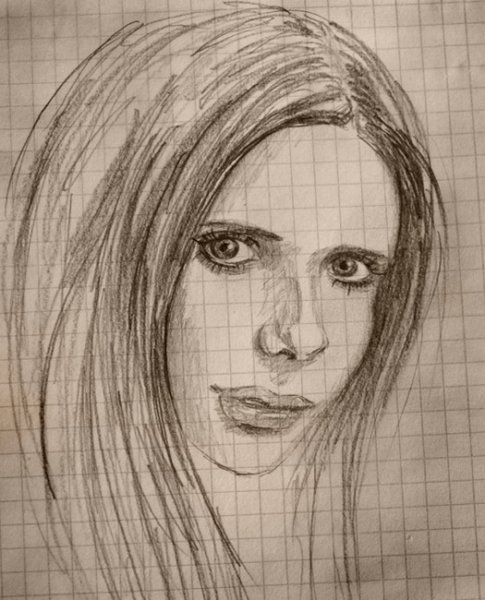 Buffy. Если очень всмотреться, то можно узнать. xD 

Не умею я женские портреты рисовать. :(
