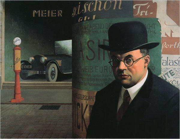 георг шольц автопортрет на фоне театральной тумбы 1926