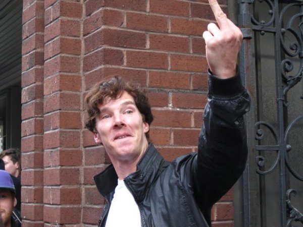 Benedict and his middle finger