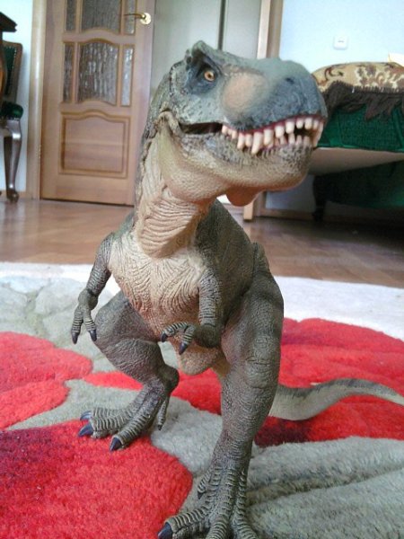"Парк юрского периода" был моим самым первым кассетным фильмом. Ну и любимый динозавр навсегда - это Ти Рекс. Вот такой Ти живет у меня дома)))